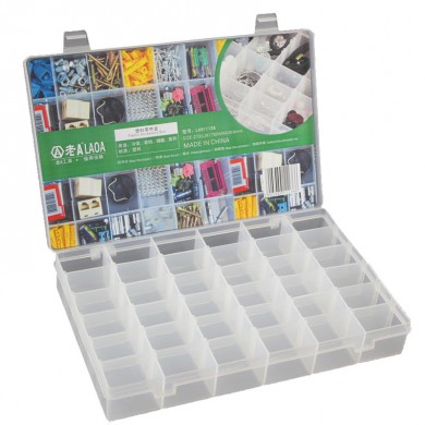 PP Material 36 Grids Storage Box Transparent Plastic Jewelry Case Tool box Toolbox Boxes