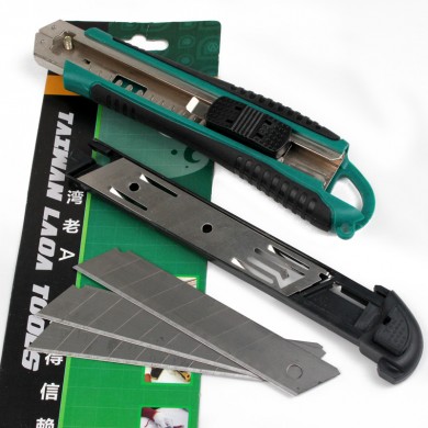 3 Blades Office tool rubber grip handle knife blade utility knife Snap-Off Knife Cutter