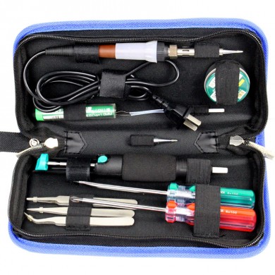 12PCS Electric Soldering Iron Set With Screwdrivers Tweezers Tin Wire Soldering Paste For Repairing PC Cellphone Laptop