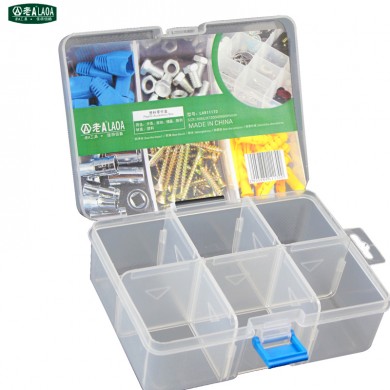 PP Material 6 Grids Storage Box Transparent Plastic Jewelry Case Tool box Toolbox Boxes