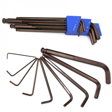 9pcs S2 Material Long Handle Ball Joint Hex Wrenches Set